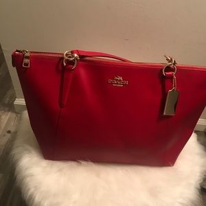 COACH Ava II Tote Handbag in red